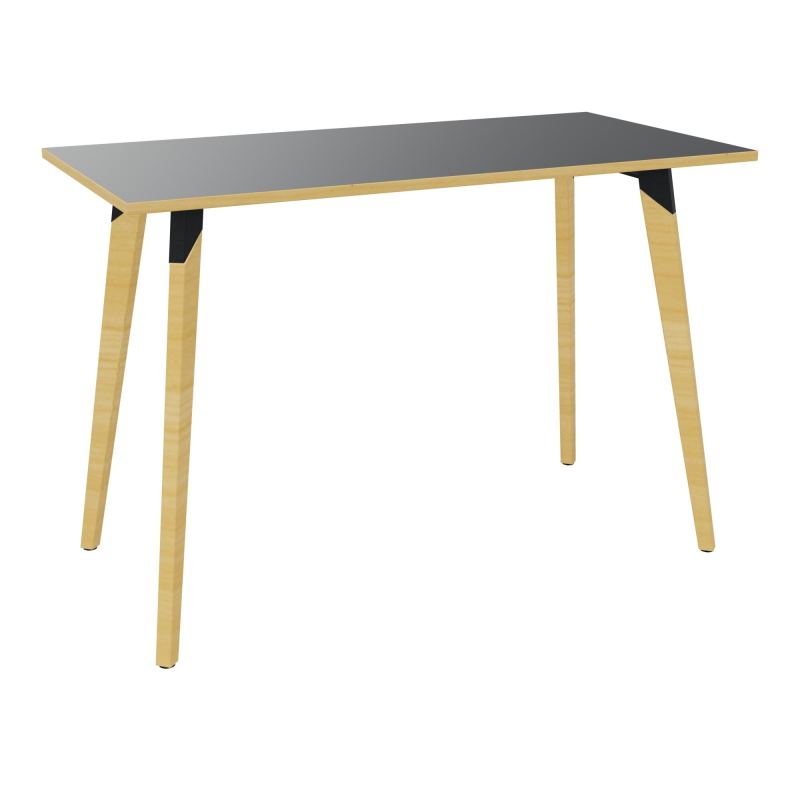 TABLE EVASION L160XP80XH110 CM - STRATIFIE VW EP25 MM - PIETEMENT HETRE/METAL ZP