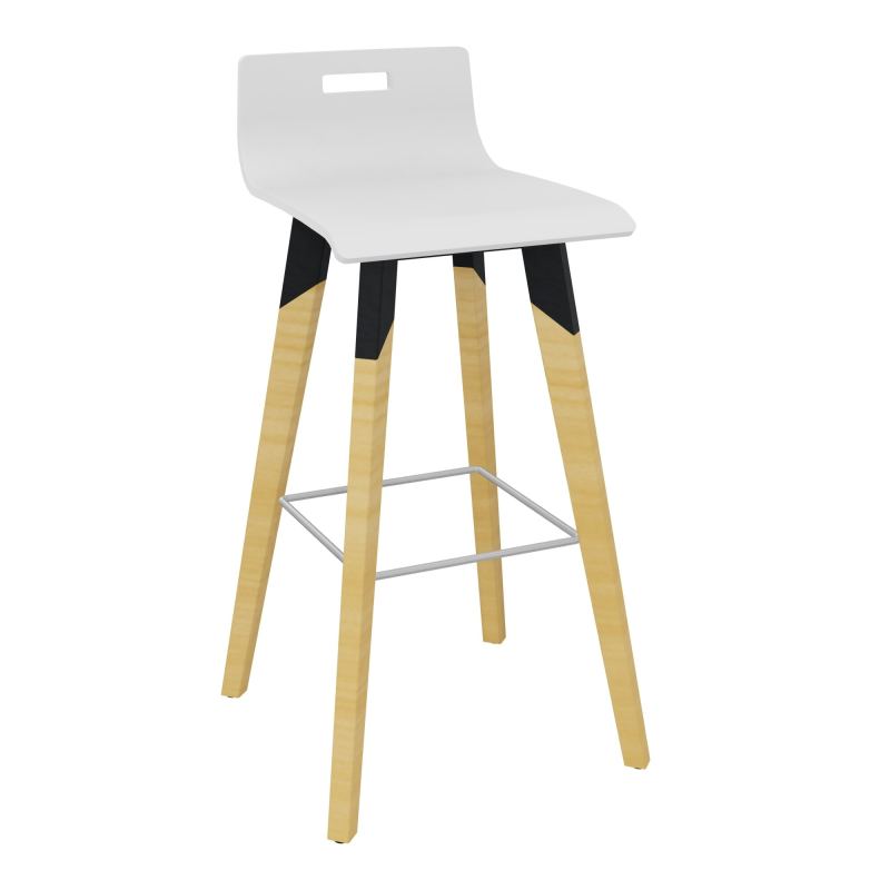 EVASION TABOURET MULTIPLI BLANC PIEDS BOIS/METAL STRUCT.BLANC+REPOSE PIEDS ZINGUE VK ZP M