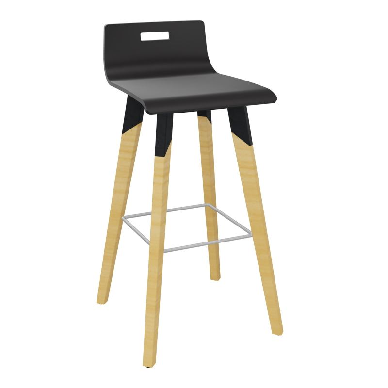 EVASION TABOURET MULTIPLI NOIR PIEDS BOIS/METAL STRUCT.NOIR+REPOSE PIEDS ZINGUE VK ZO MS