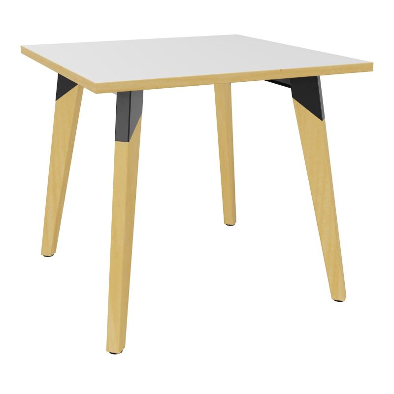 TABLE EVASION L80XP80XH73,5 CM - STRATIFIE HZ EP25 MM - PIETEMENT HETRE/METAL