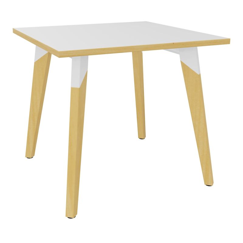 TABLE EVASION L80XP80XH73,5 CM - STRATIFIE HZ EP25 MM - PIETEMENT HETRE/METAL ZO