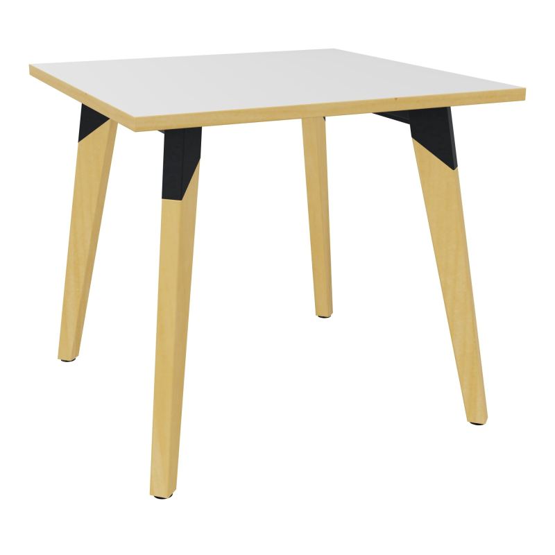 TABLE EVASION L80XP80XH73,5 CM - STRATIFIE HZ EP25 MM - PIETEMENT HETRE/METAL ZP