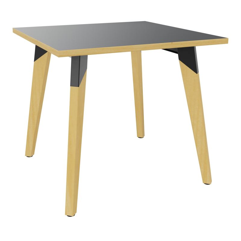 TABLE EVASION L80XP80XH73,5 CM - STRATIFIE HZ EP25 MM - PIETEMENT HETRE/METAL
