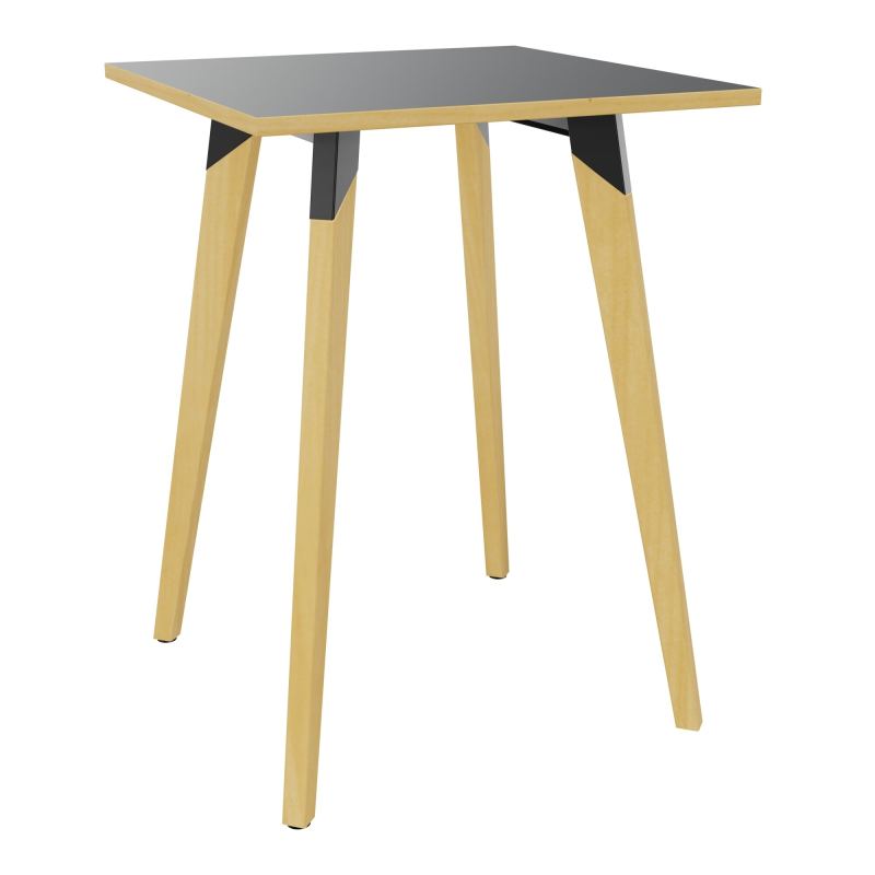TABLE EVASION L80XP80XH110 CM- STRATIFIE HZ EP25 MM - PIETEMENT HETRE/METAL