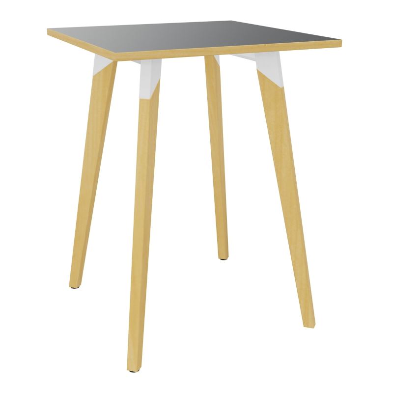 TABLE EVASION L80XP80XH110 CM - STRATIFIE VW EP25 MM - PIETEMENT HETRE/METAL ZO