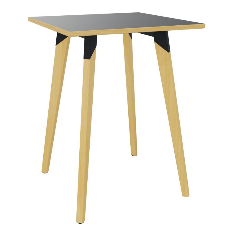 TABLE EVASION L80XP80XH110 CM- STRATIFIE VW EP25 MM - PIETEMENT HETRE/METAL ZP