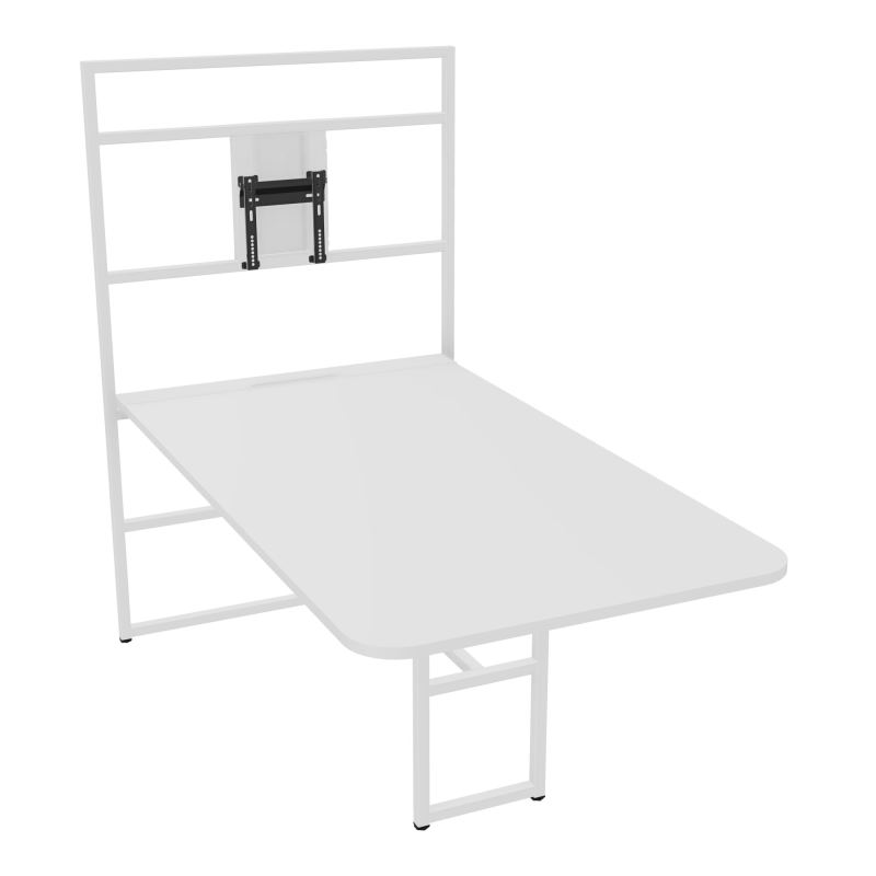 TABLE ALMA H74/H165CM RÉHAUSSE SUPPORT TV ÉP25MM L98XP180+GOULOTTE+CAPOT PIVOTANT+GAINE Z