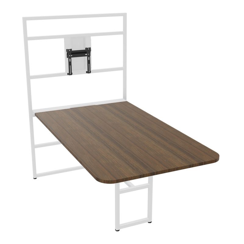 TABLE ALMA H74/H165CM RÉHAUSSE SUPPORT TV ÉP25MM L98XP180+GOULOTTE+CAPOT PIVOTANT+GAINE Z