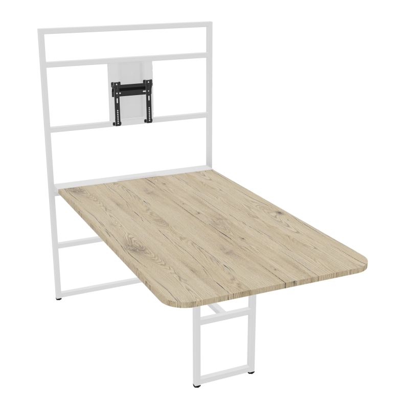 TABLE ALMA H74/H165CM RÉHAUSSE SUPPORT TV ÉP25MM L98XP180+GOULOTTE+CAPOT PIVOTANT+GAINE Z