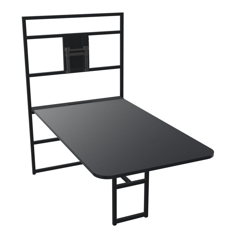 TABLE ALMA H74/H165CM RÉHAUSSE SUPPORT TV ÉP25MM L98XP180+GOULOTTE+CAPOT PIVOTANT+GAINE Z