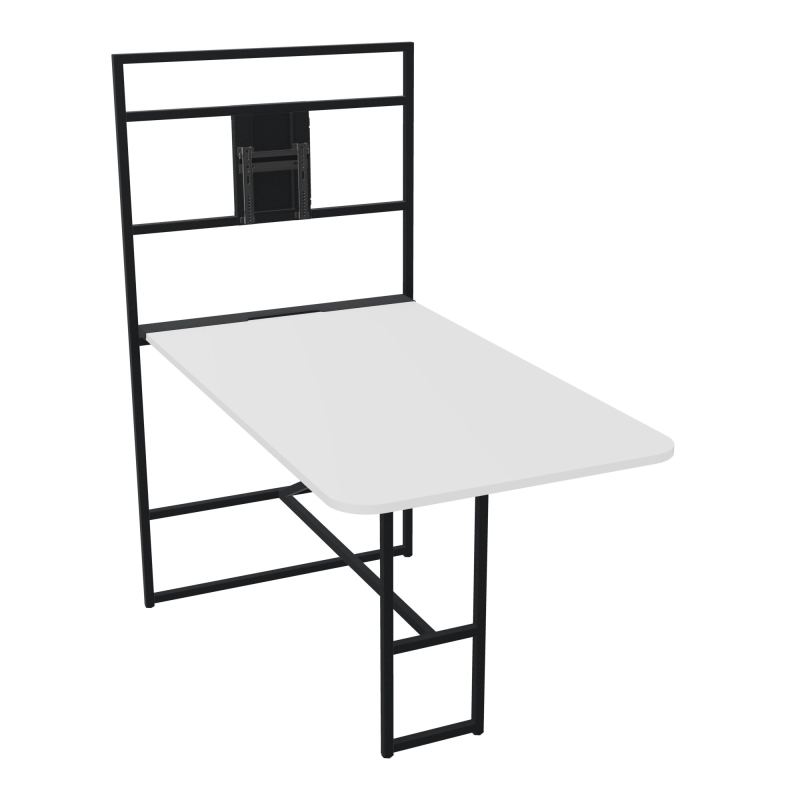 TABLE ALMA H105/H196CM RÉHAUSSE SUPPORT TV ÉP25MM L98XP180+GOULOTTE+CAPOT PIVOTANT+GAINE Z