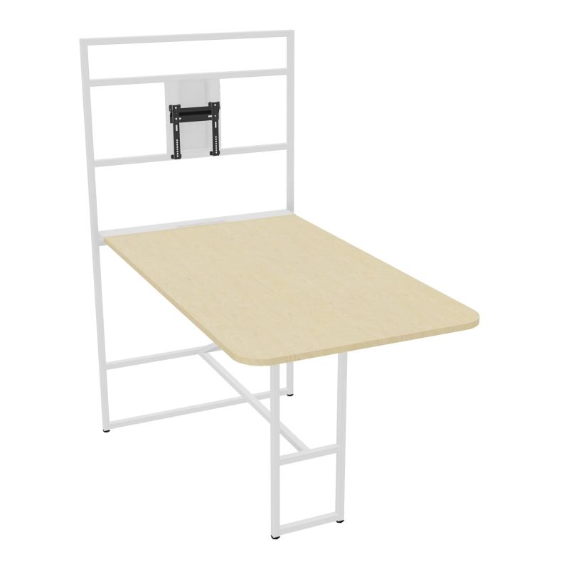 TABLE ALMA H105/H196CM RÉHAUSSE SUPPORT TV ÉP25MM L98XP180+GOULOTTE+CAPOT PIVOTANT+GAINE