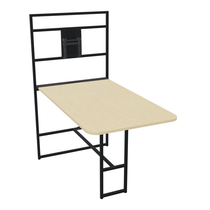 TABLE ALMA H105/H196CM RÉHAUSSE SUPPORT TV ÉP25MM L98XP180+GOULOTTE+CAPOT PIVOTANT+GAINE