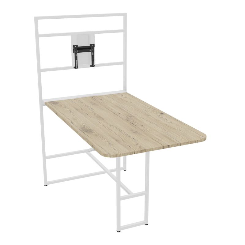 TABLE ALMA H105/H196CM RÉHAUSSE SUPPORT TV ÉP25MM L98XP180+GOULOTTE+CAPOT PIVOTANT+GAINE