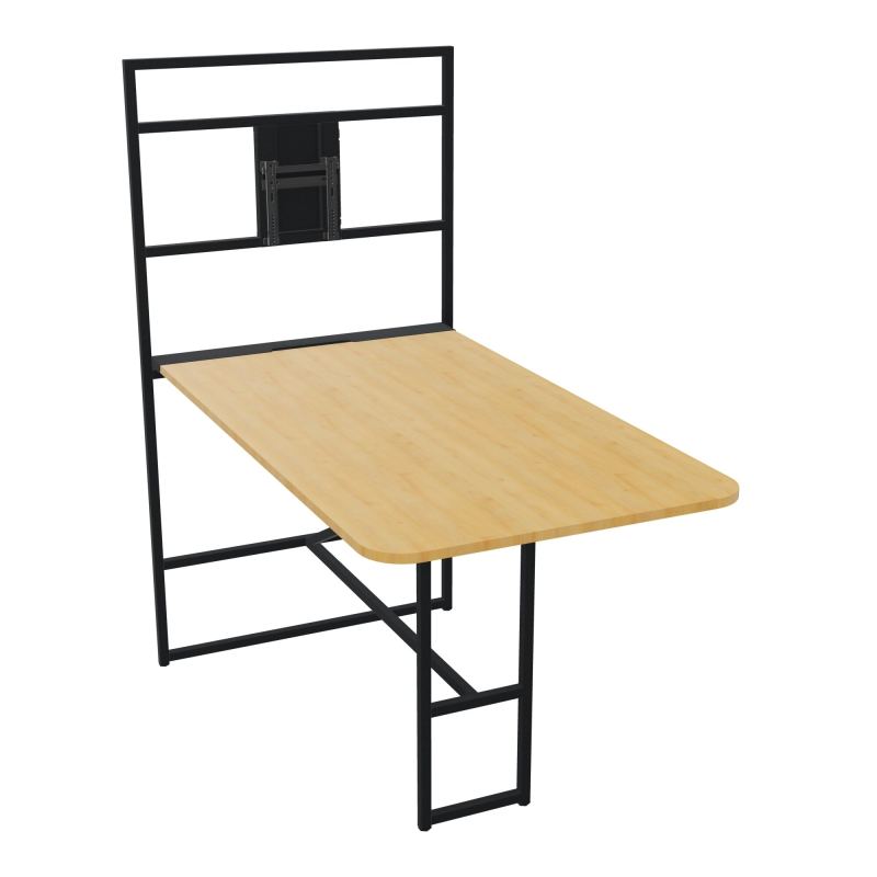 TABLE ALMA H105/H196CM RÉHAUSSE SUPPORT TV ÉP25MM L98XP180+GOULOTTE+CAPOT PIVOTANT+GAINE
