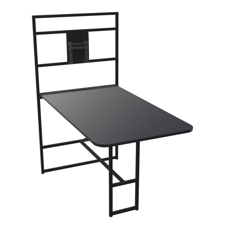 TABLE ALMA H105/H196CM RÉHAUSSE SUPPORT TV ÉP25MM L98XP180+GOULOTTE+CAPOT PIVOTANT+GAINE
